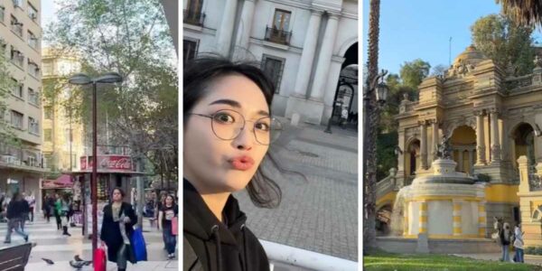 Turista "Ana es Coreana" paseando por el centro de Santiago