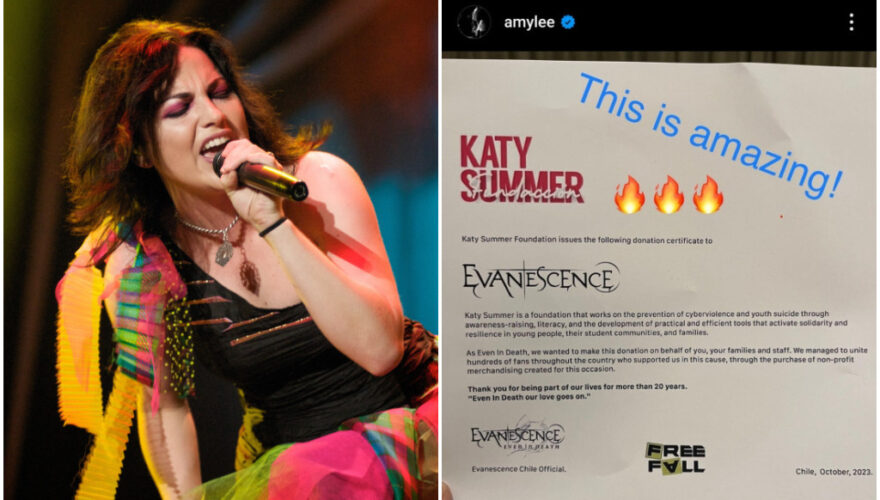 La donación que unió a Evanescence con la Fundación Katy Summer