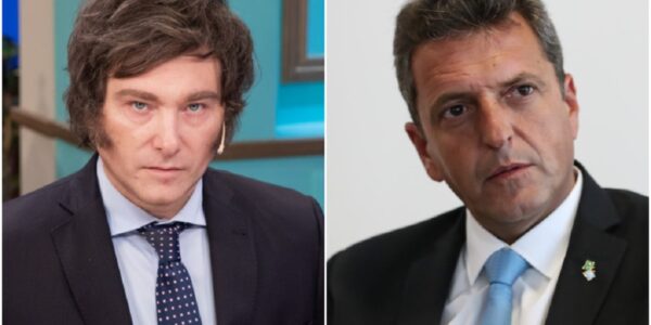 Los candidatos Javier Milei y Sergio Massa