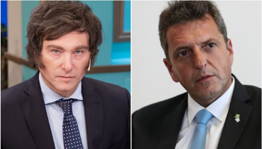 Los candidatos Javier Milei y Sergio Massa