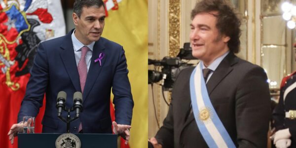 Pedro Sánchez y Javier Milei