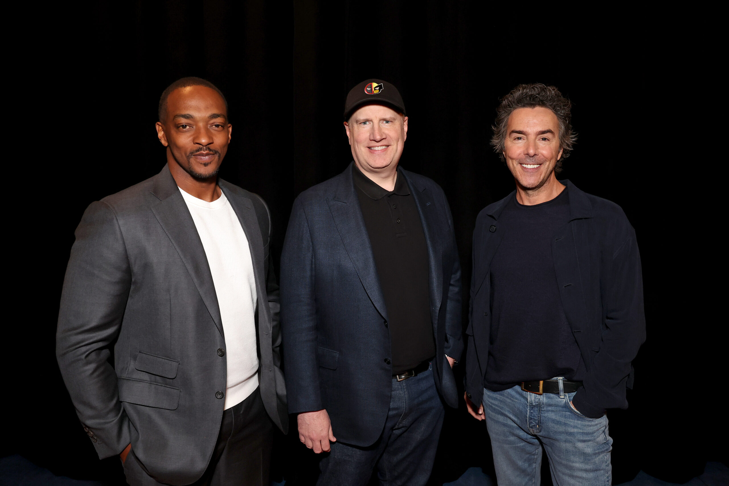 Anthony Mackie, Kevin Feige y Shawn Levy