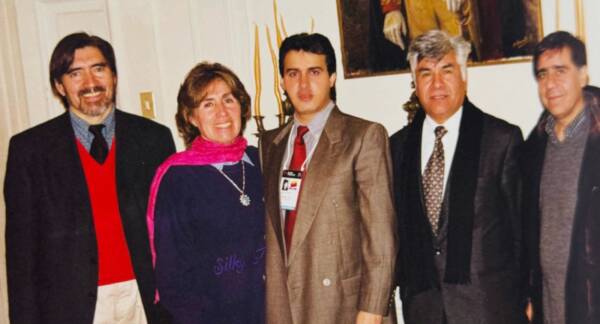 Julio Ugas, Gladys Marín, Tarek William Saab, Manuel Hernández y Juan Andrés Lagos