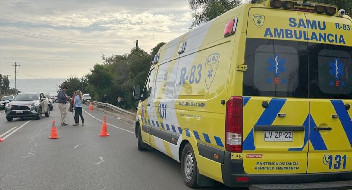 Foto: El accidente ocurrió en la Ruta F30 de Zapallar (Foto: Municipalidad de Zapallar)