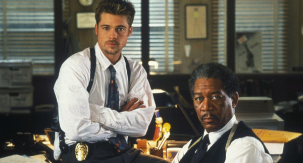 Brad Pitt y Morgan Freeman en "Seven"