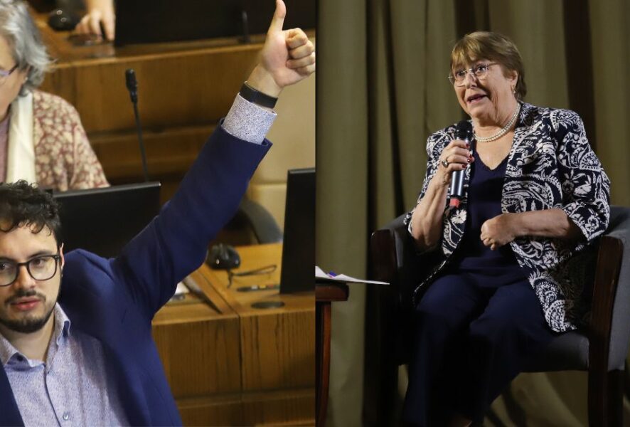 Jaime Sáez y Michelle Bachelet