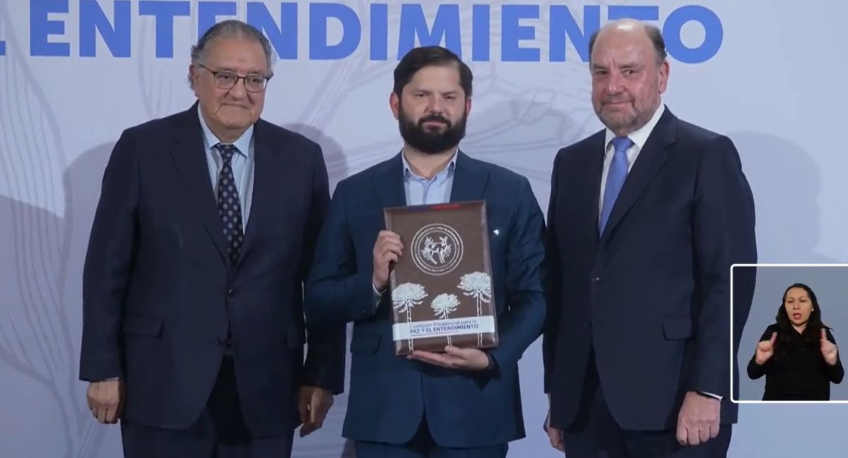 Francisco Huenchumilla, Gabriel Boric y Alfredo Moreno