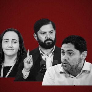 Josefina Huneeus, Gabriel Boric y Alberto Larraín