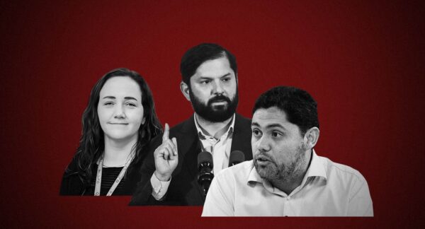 Josefina Huneeus, Gabriel Boric y Alberto Larraín