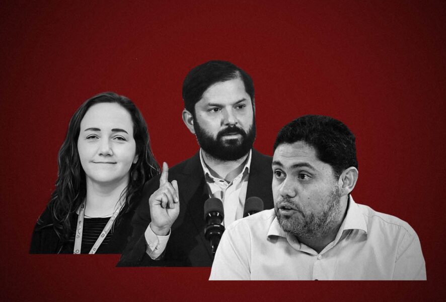 Josefina Huneeus, Gabriel Boric y Alberto Larraín