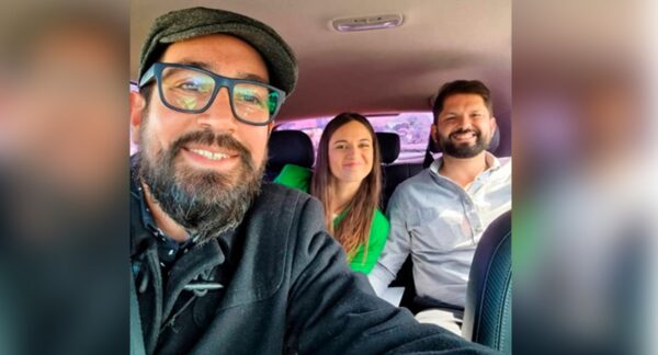 Mauricio Tapia, Irina Karamanos y Gabriel Boric