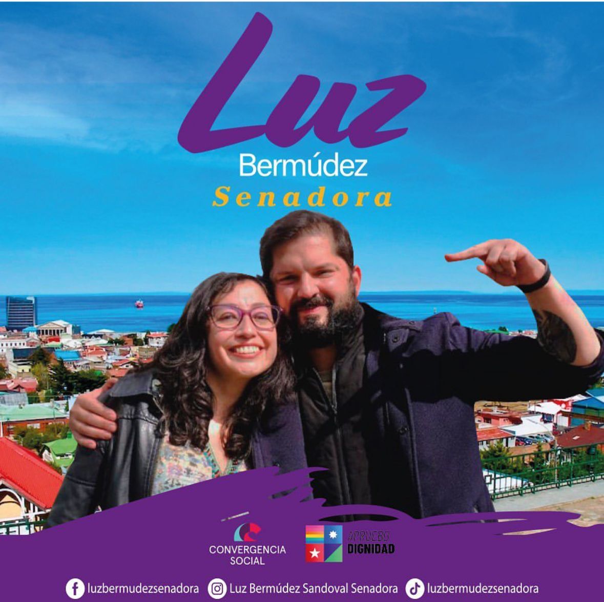 Afiche de campaña Luz Bermúdez y Gabriel Boric