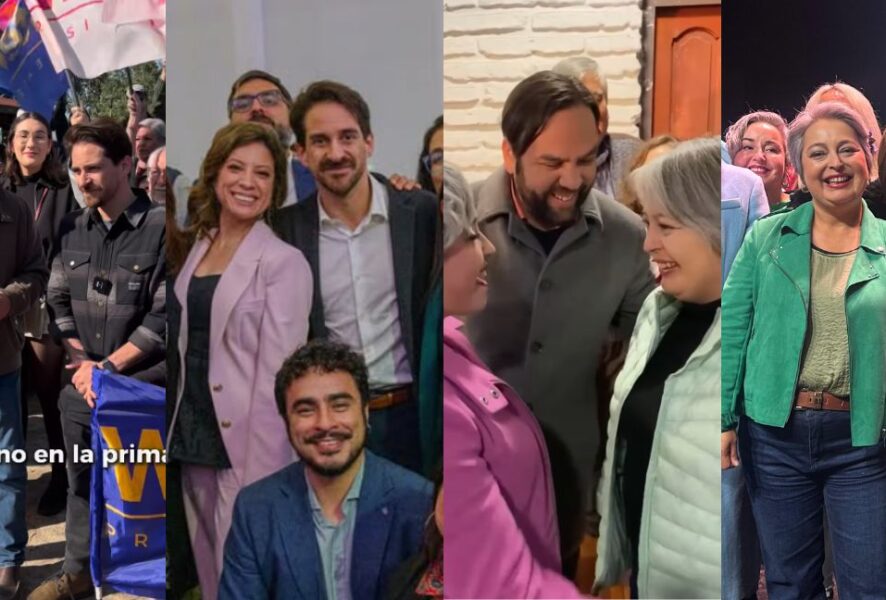 Gonzalo Winter y Jeannette Jara con los alcaldes Cristóbal Labra y Paulina Bobadilla