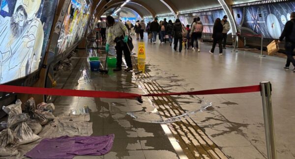 Inundación en la estación Los Leones