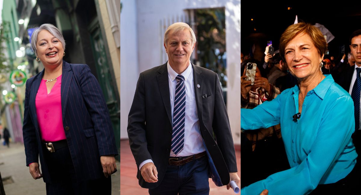Jeannette Jara, José Antonio Kast y Evelyn Matthei