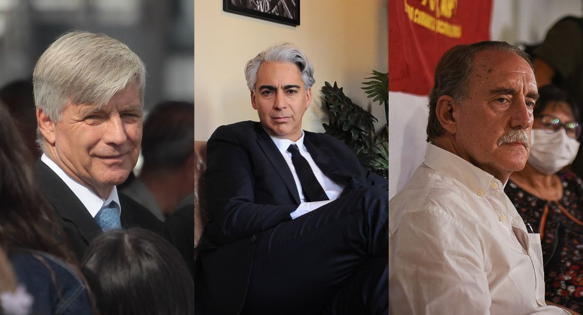 Harold Mayne-Nicholls, Marco Enríquz-Ominami y Eduardo Artés