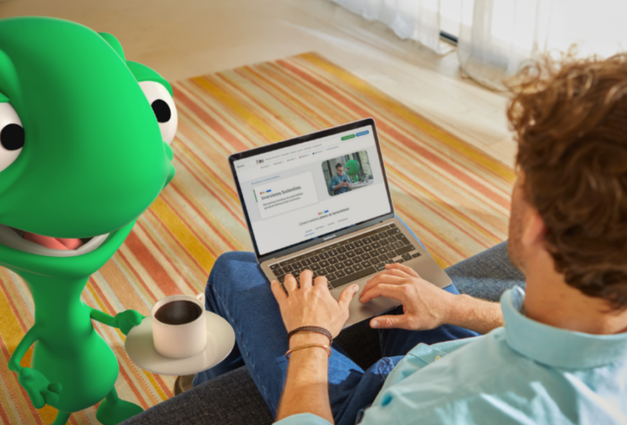 Monito de Bci vendiendo ofertas de Leasing Verde.