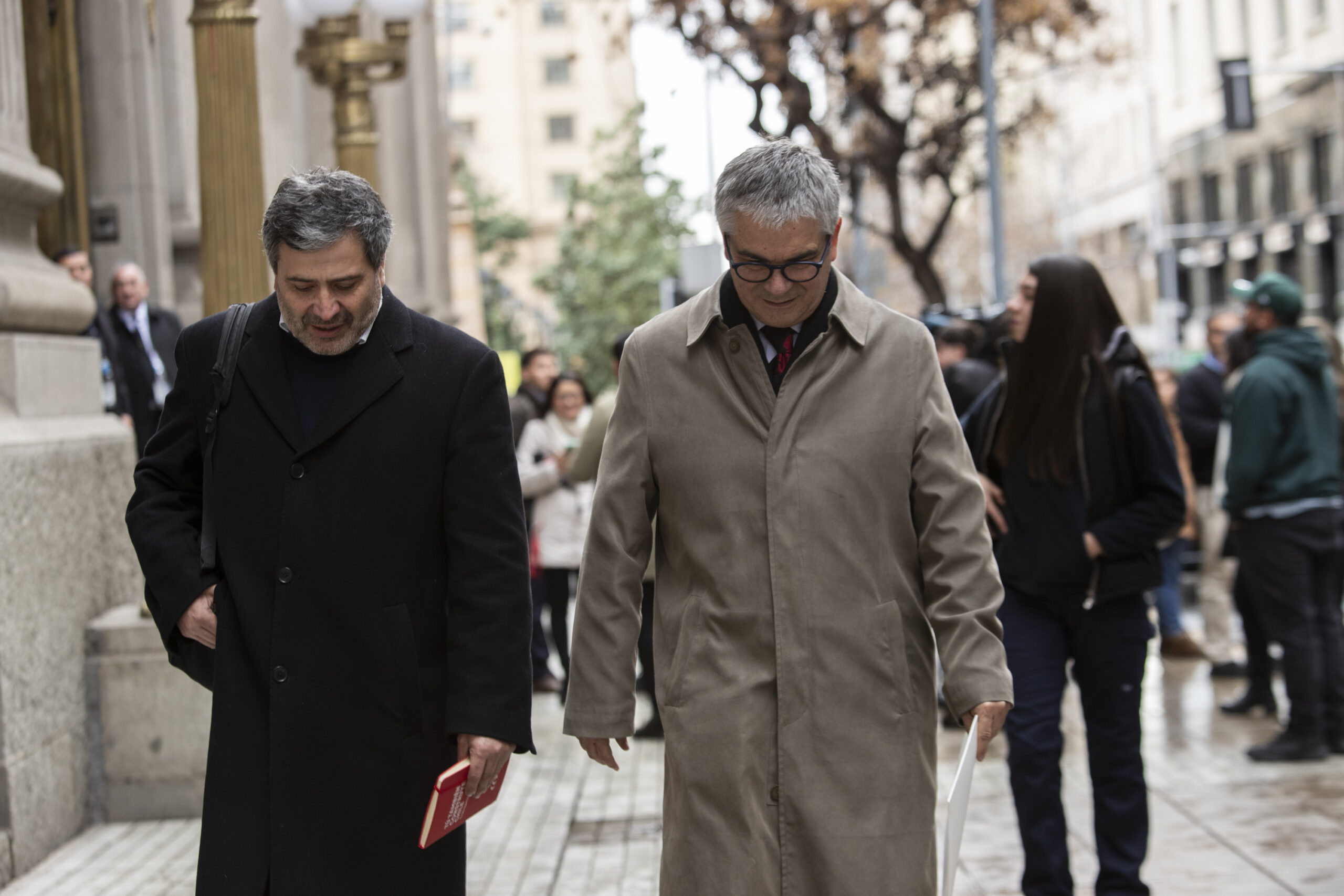 Marcel llegando a la ceremonia del Banco Central