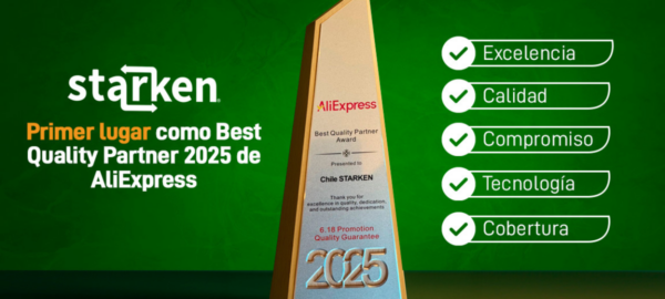 Starken fue escogido por Aliexpress como el Best Quality Partner 2025.