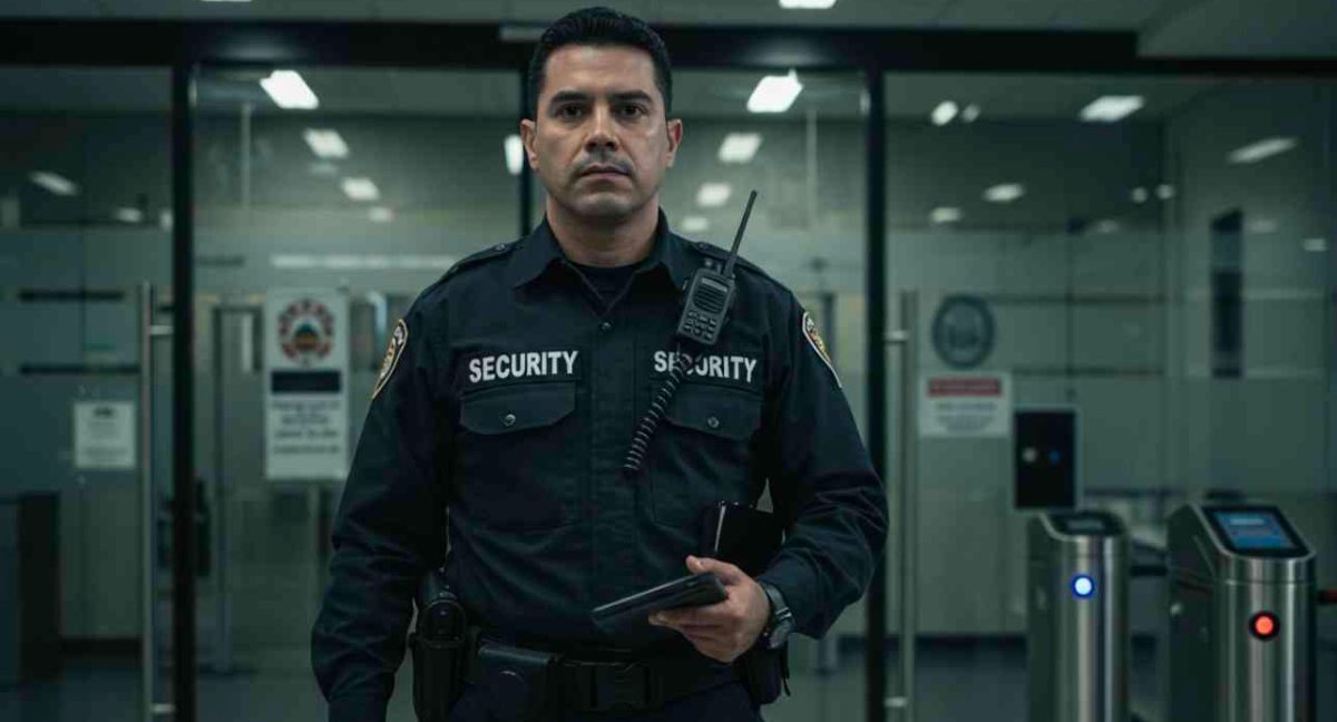 Foto de guardia de seguridad privada.