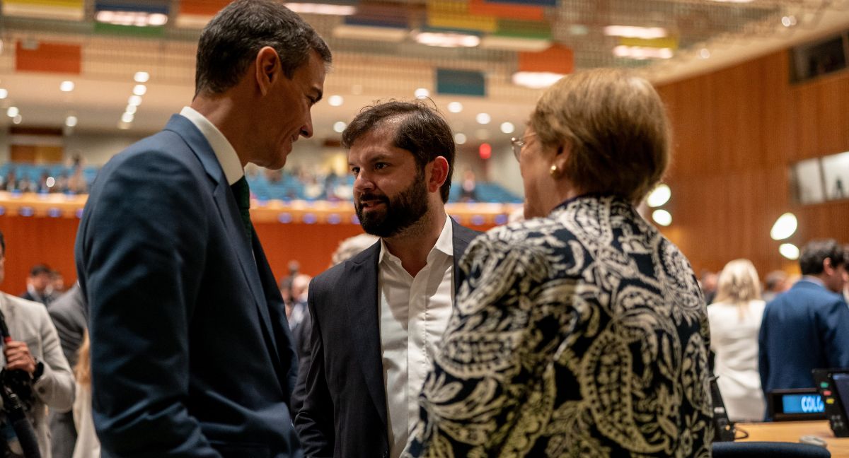 Presidente Boric con Bachelet en la ONU
