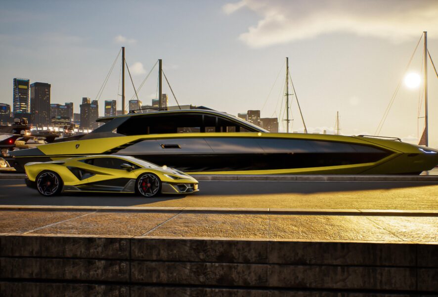 Embarcación de lujo Tecnomar for Lamborghini 101FT producto de la colaboración entre Lamborghini y The Italian Sea Group.