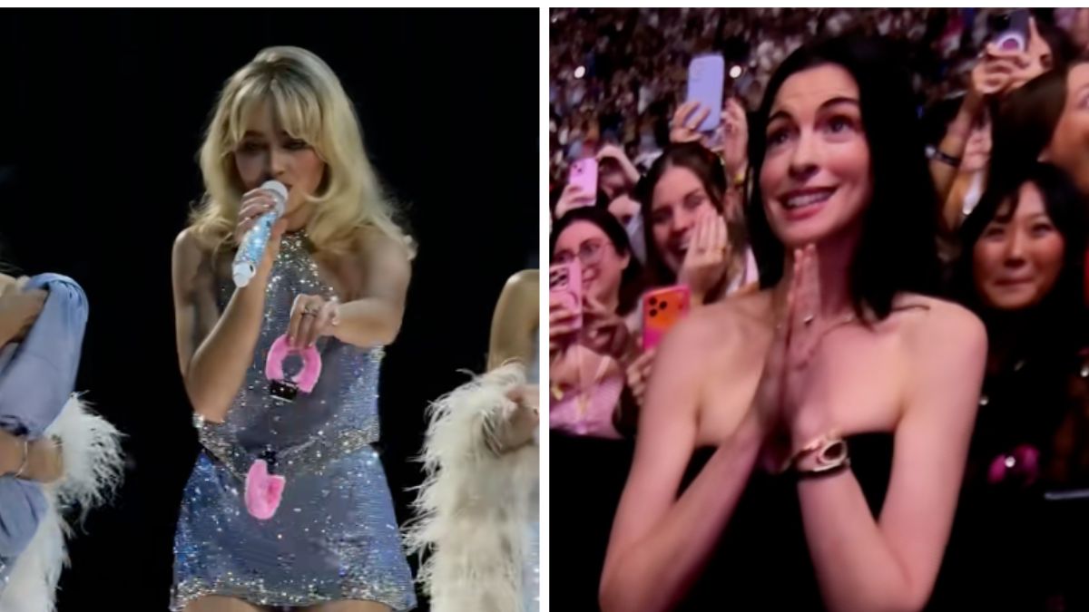 VIDEO | Sabrina Carpenter “arresta” a Anne Hathaway en medio de su concierto en Nueva York