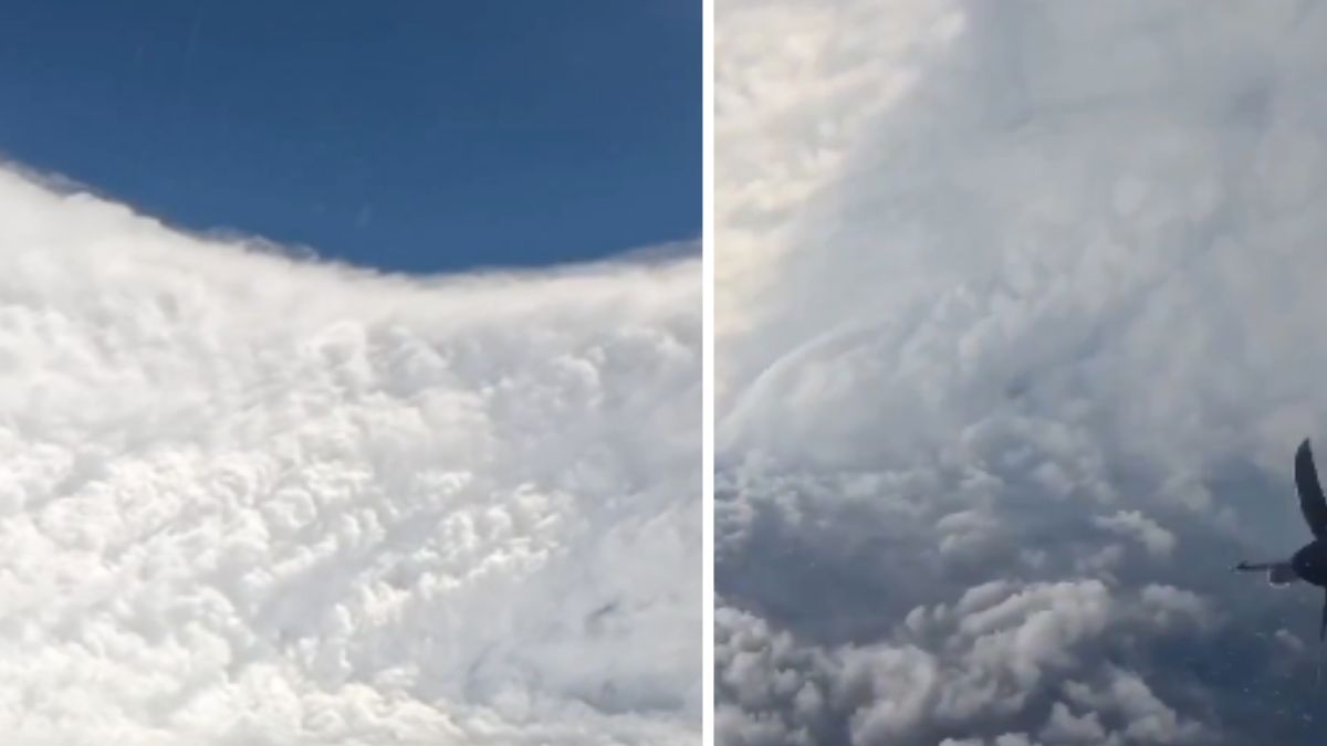 Avión captura impactantes imágenes del ojo del Huracán Melissa