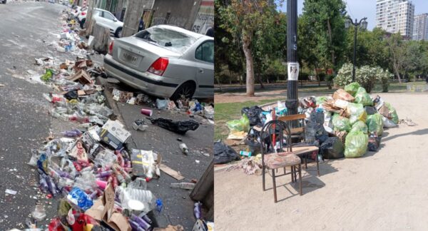 Festejos de venezolanos en Santiago y Estación Central