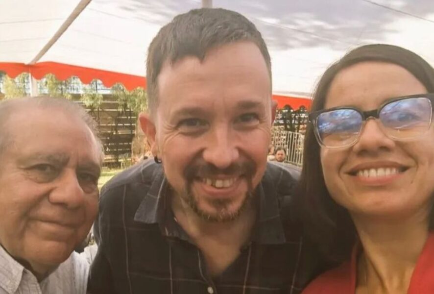 Juan Andrés Lagos, Pablo Iglesias y Florencia Lagos Neumann