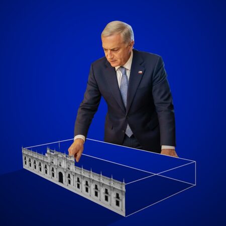 Ilustración Sandro Baeza sobre José Antonio Kast