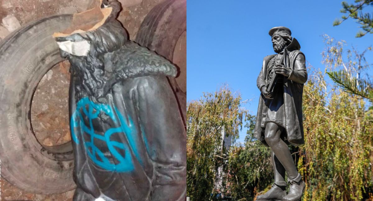 Vuelven a la Plaza Neptuno: Santiago repone dos históricas esculturas del Cerro Santa Lucía que fueron vandalizadas durante el estallido social
