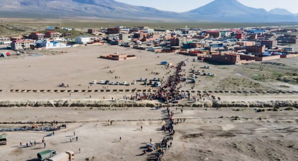 Paso fronterizo Chile-Bolivia en Colchane
