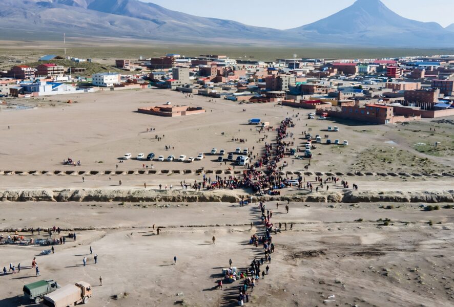 Paso fronterizo Chile-Bolivia en Colchane