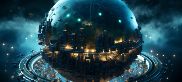 Globo mundial que refleja la inteligencia artificial.