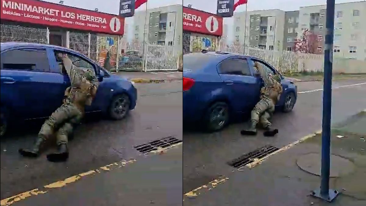 El registro de carabinero que se colgó a un vehículo que intentó evadir fiscalización