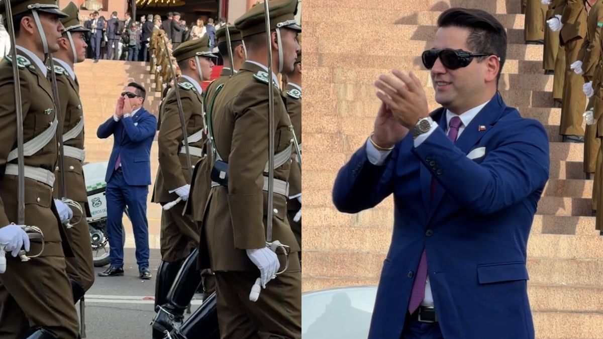 “Los héroes de Chile”: Los efusivos aplausos del diputado Olivares (PDG) a Carabineros fuera del Congreso