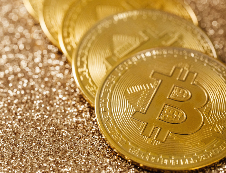 Moneda de bitcoin del casino.