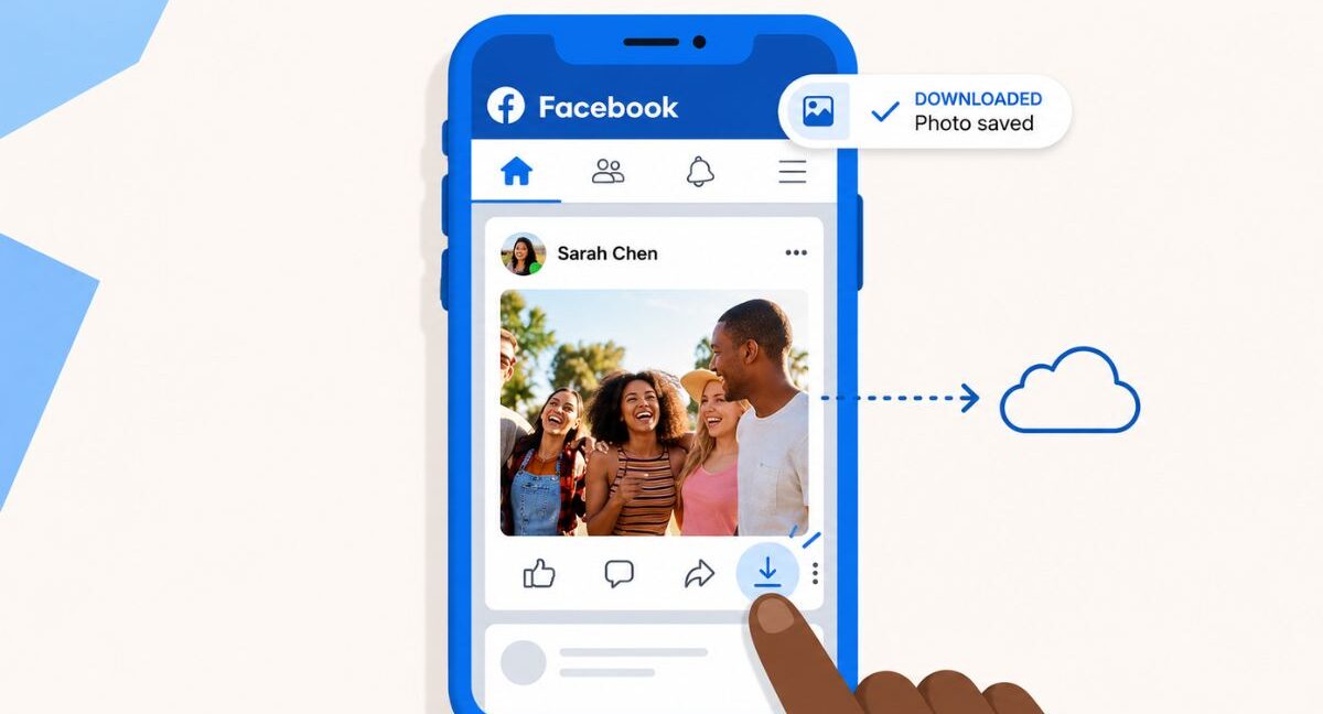 Alguien haciendo la descargar de vídeos de Facebook