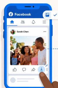 Alguien haciendo la descargar de vídeos de Facebook