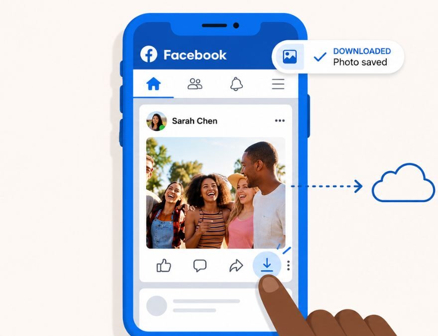 Alguien haciendo la descargar de vídeos de Facebook