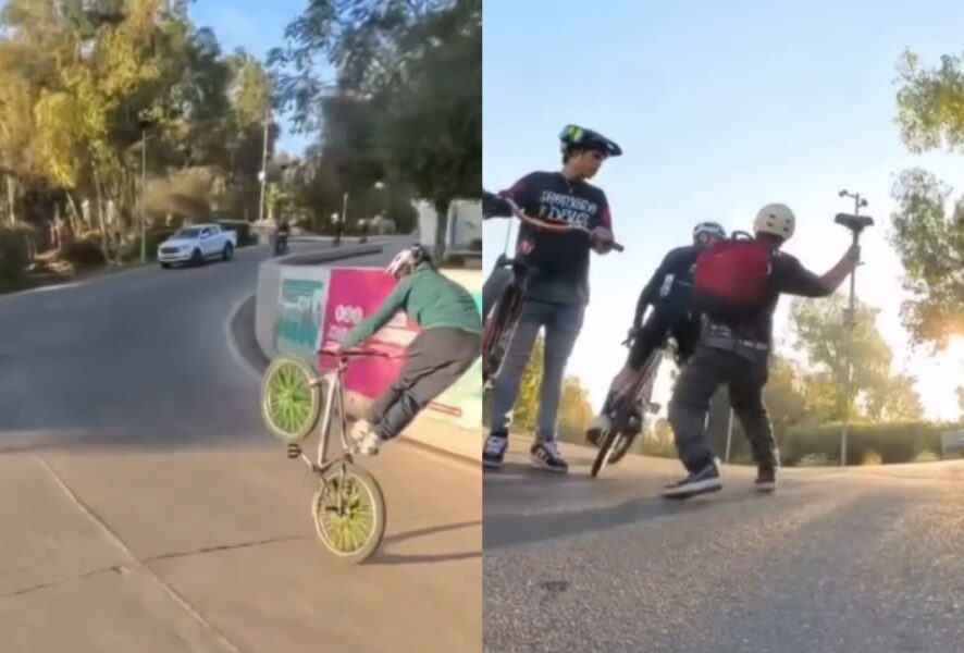 ciclistas en el Cerro San Cristóbal