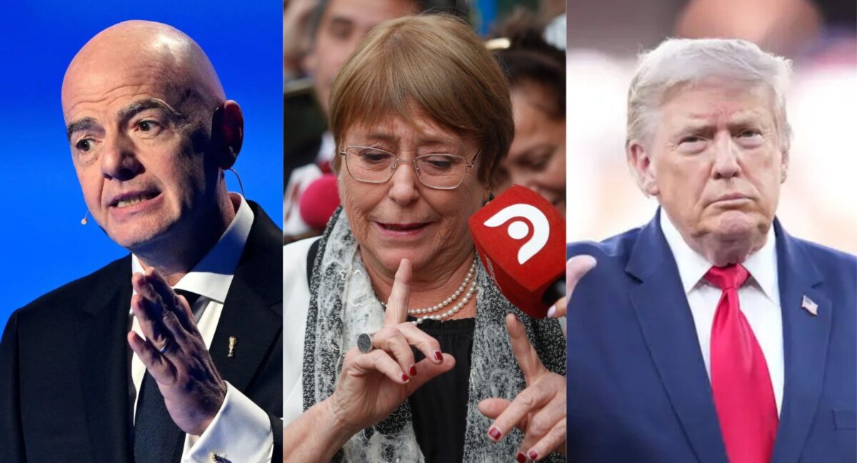 Infantino Bachelet y Trump