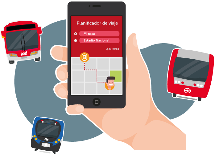 Aplicación Red Movilidad en teléfono móvil