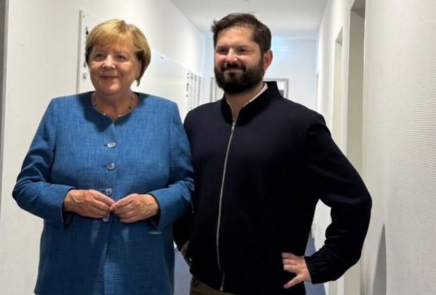 Angela Merkel y Gabriel Boric